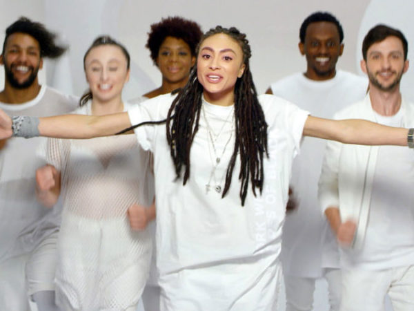 Ambers Closet dancing in an #HIVBeats video