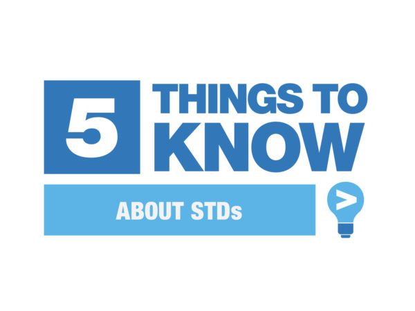 Blue and white Five Things To Know About STDs graphic